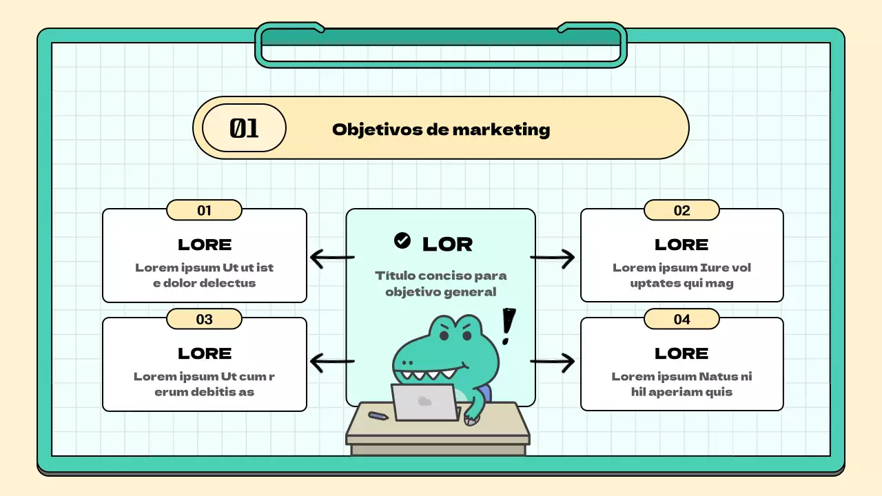 Un sencillo informe de las actas de la reunión del estudio de marketing de los aficionados en color menta y amarillo