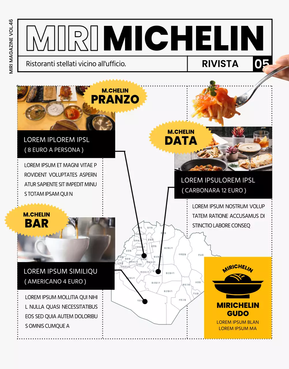 Rivista aziendale moderna in grigio e nero