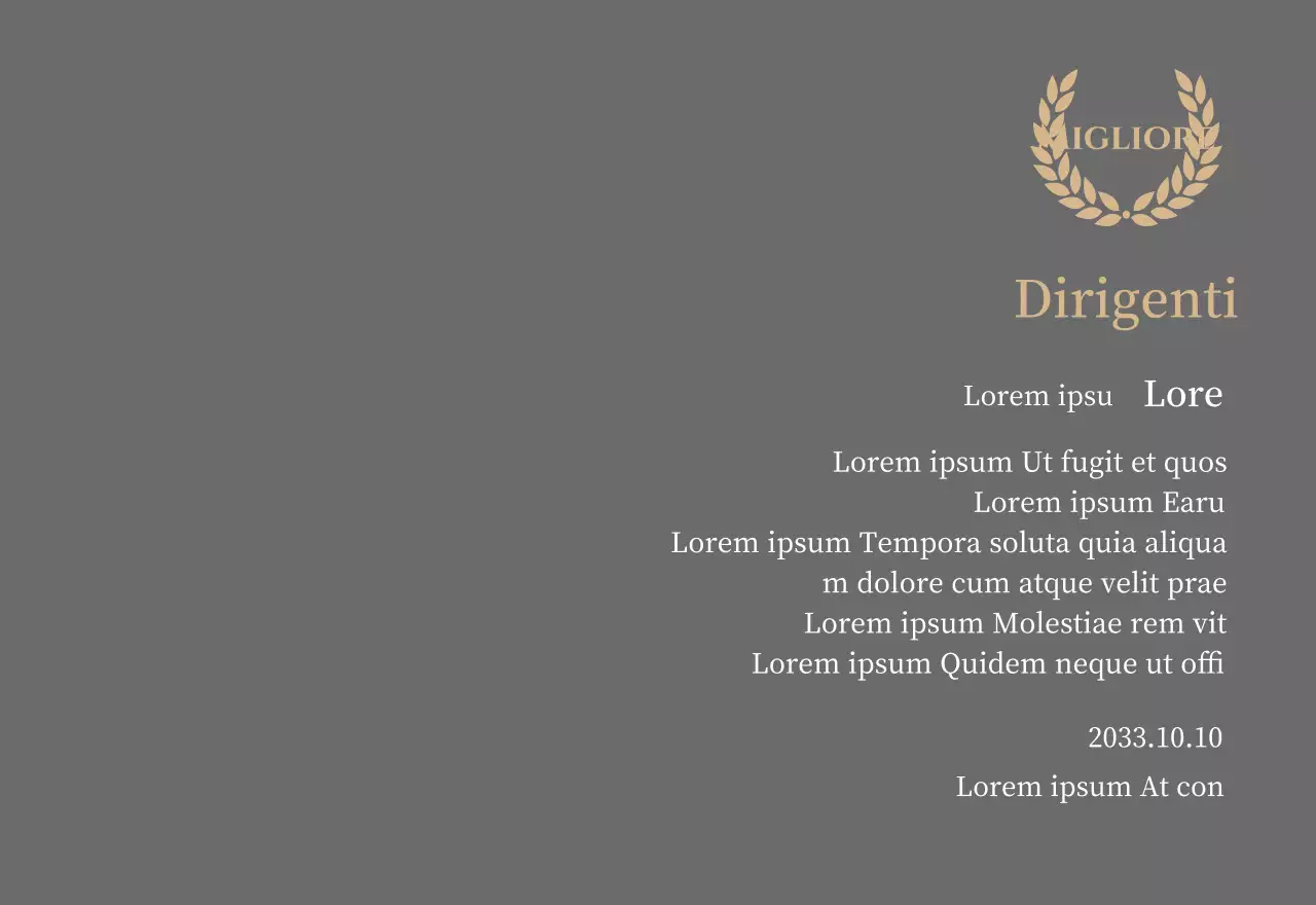 Lussuosa targa di ringraziamento con allori e timbro in oro