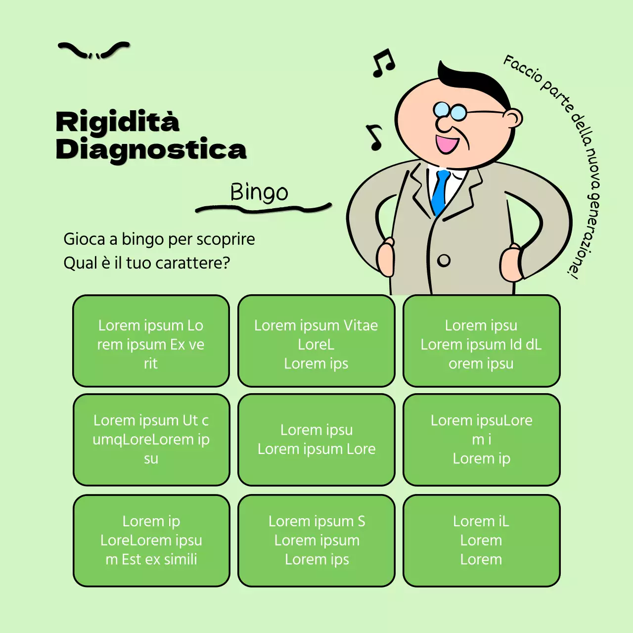 Promuovere il Gag Level Test in rosso e nero