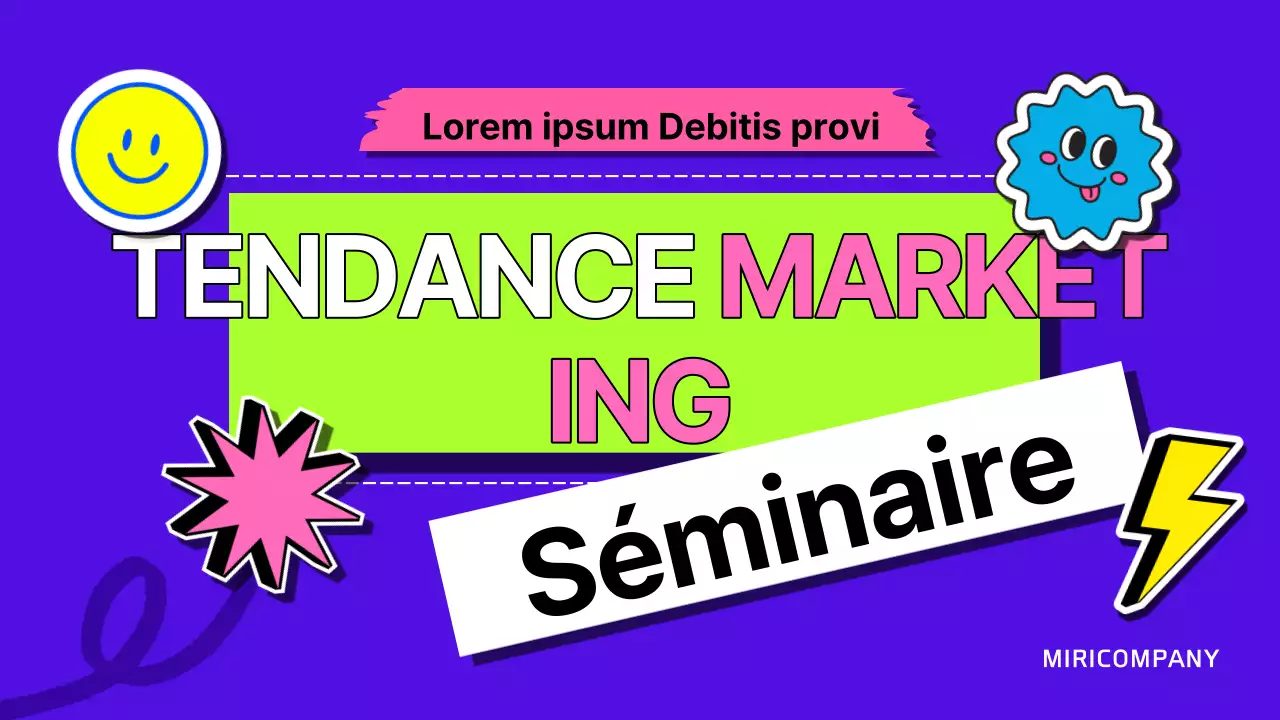 Matériel de formation pour les séminaires de marketing en néon et kitsch