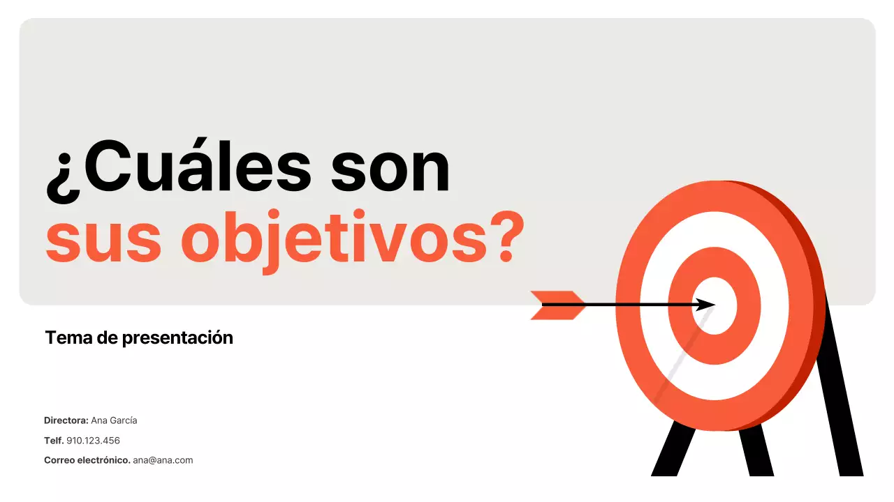 Un sencillo planificador de objetivos naranja y gris