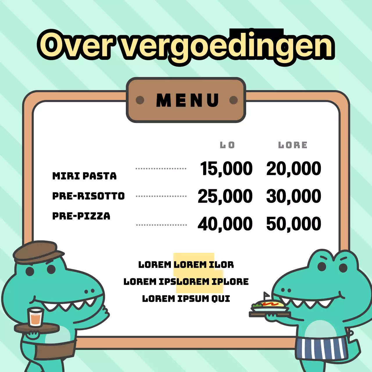 Aankondigingen van Argo, een kitscherig personage met een mintkleurige achtergrond