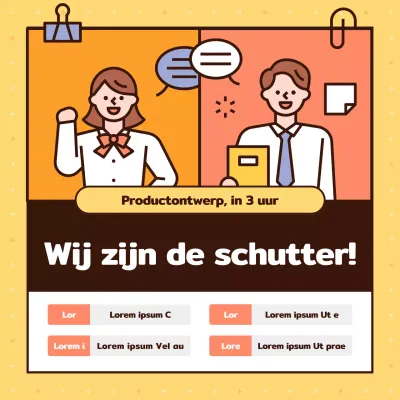 Promoot eenvoudige workshoplezingen in geel en oranje