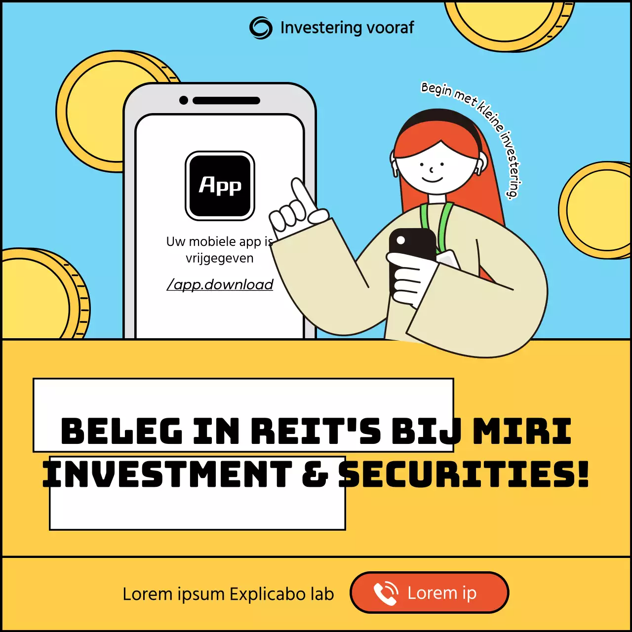 Een eenvoudige gele en lichtblauwe gids voor beleggen in REIT's in onroerend goed