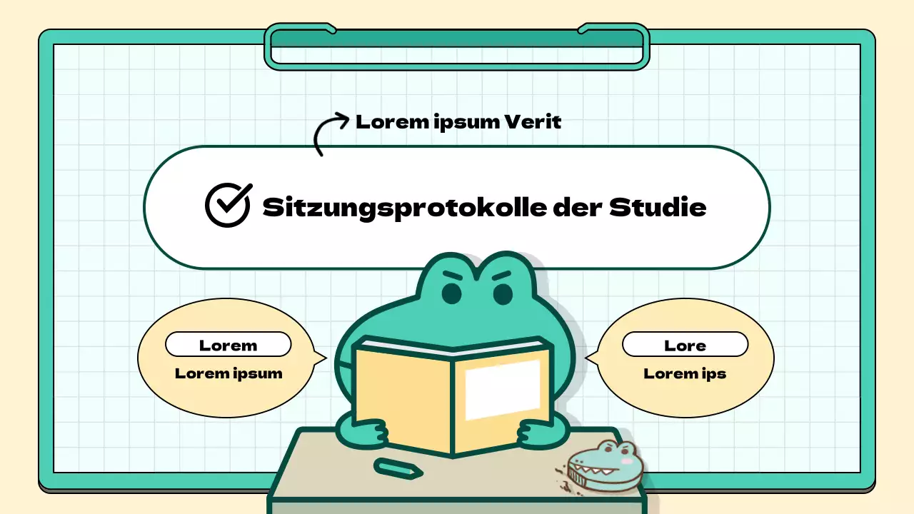 Ein einfacher Bericht über die Sitzung der Marketingstudie für mintfarbene und gelbe Unterstützer