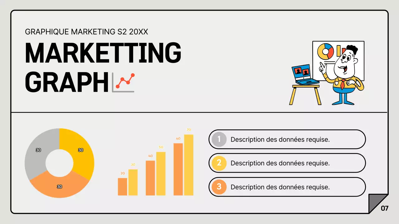 Un rapport marketing simple en gris et blanc