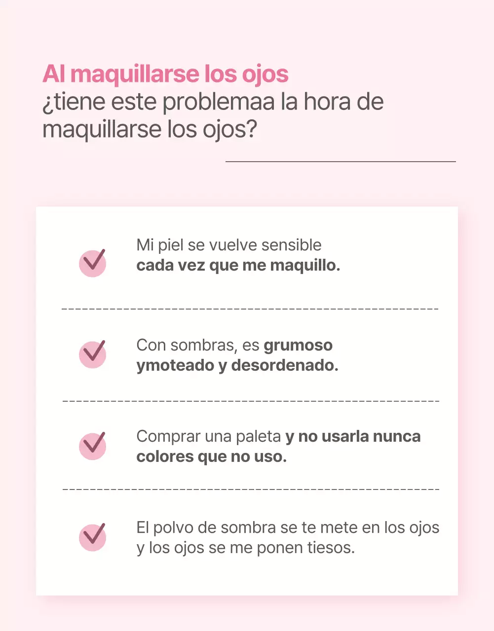 Promover los cosméticos en modernos tonos de rosa