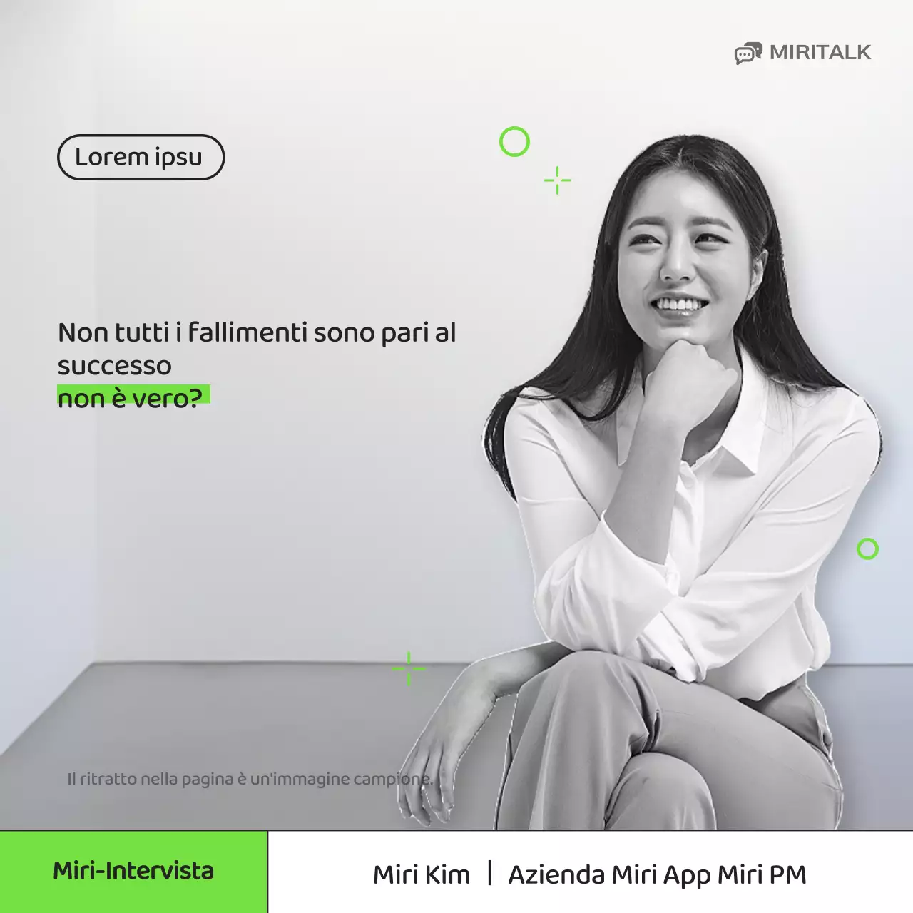 Un semplice ritratto aziendale per un'intervista in chartreuse e grigio