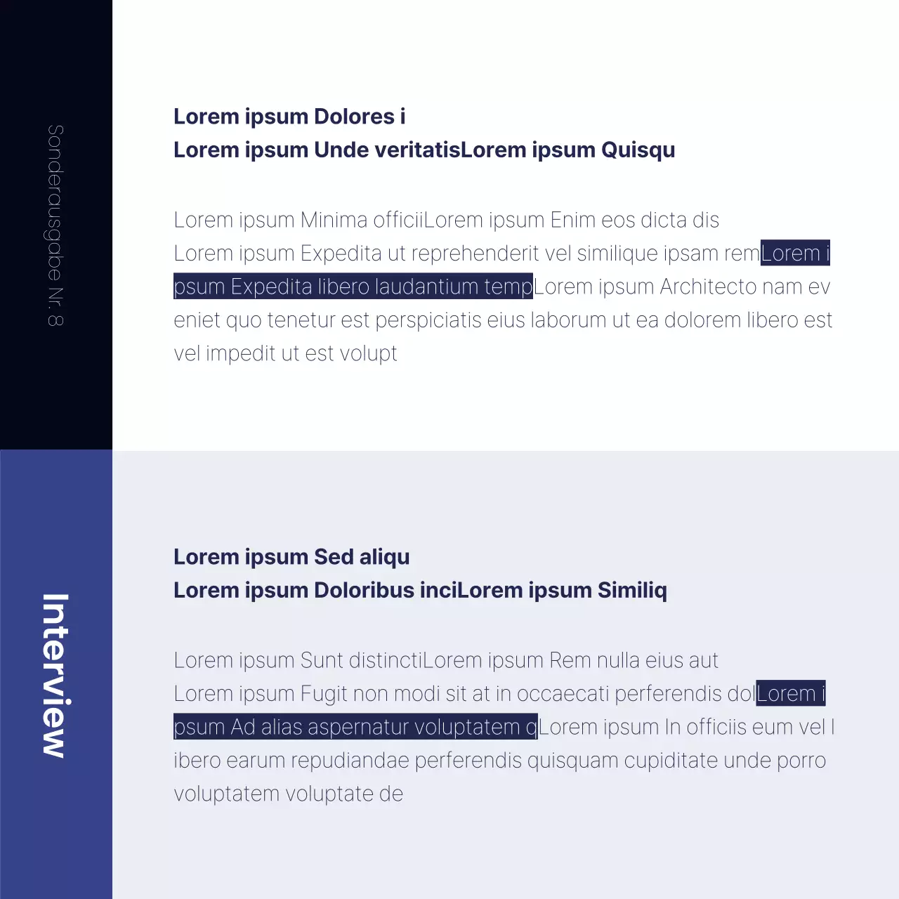 Eine schlichte, marineblaue Stelle für ein Vorstellungsgespräch