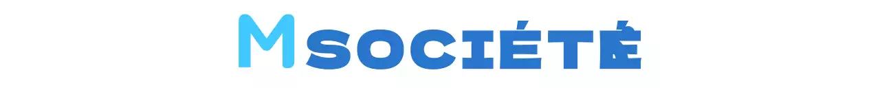 Une promotion d'entreprise épurée avec un logo anglais en bleu et bleu clair.