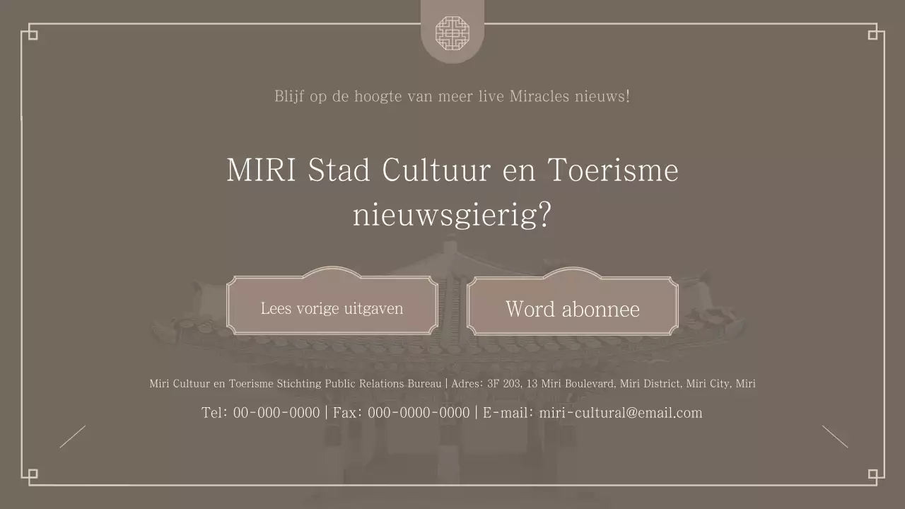 Bruin en eenvoudig Cultuur en toerisme nieuwsbrief Magazine