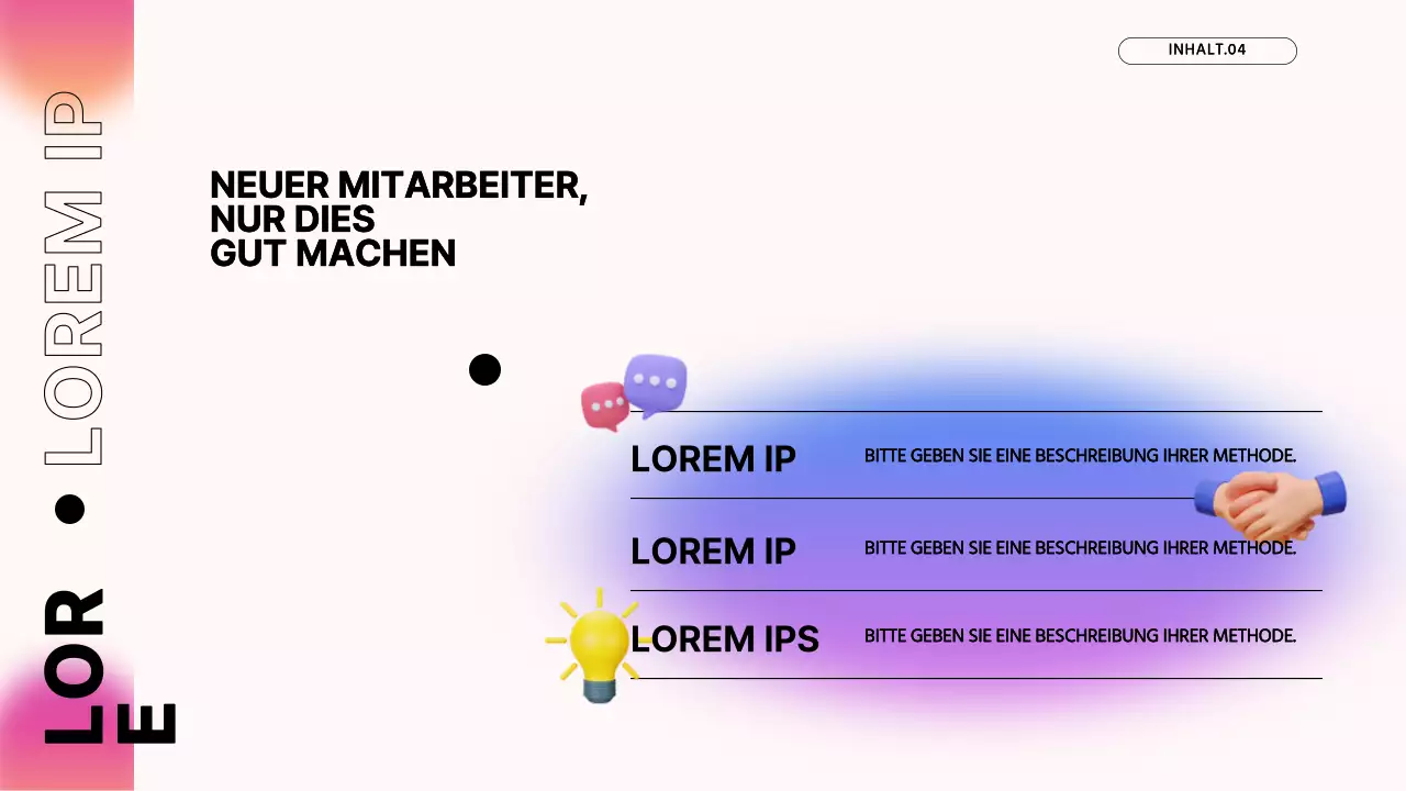 Pink's Modern Company Seminar für neue Mitarbeiter Schulungsunterlagen