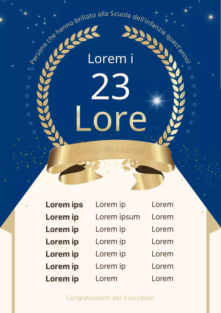 Promuovete il vostro elenco di accettazione del college di lusso oro e blu