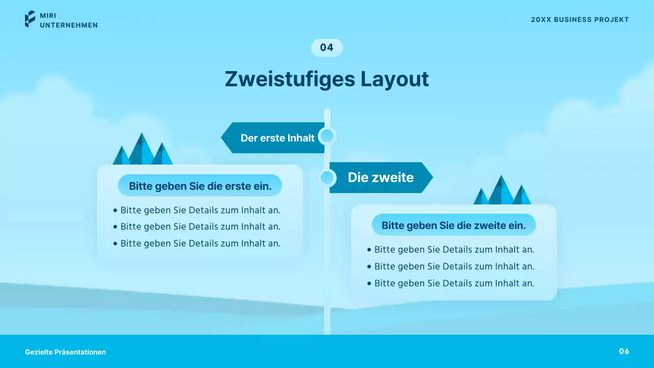 Einfache Geschäftspräsentationen in Blau