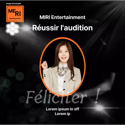 Faire-part d'acceptation moderne en noir et orange