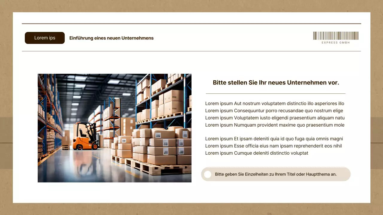 Einfacher Businessplan für Kurierdienste in Braun und Beige