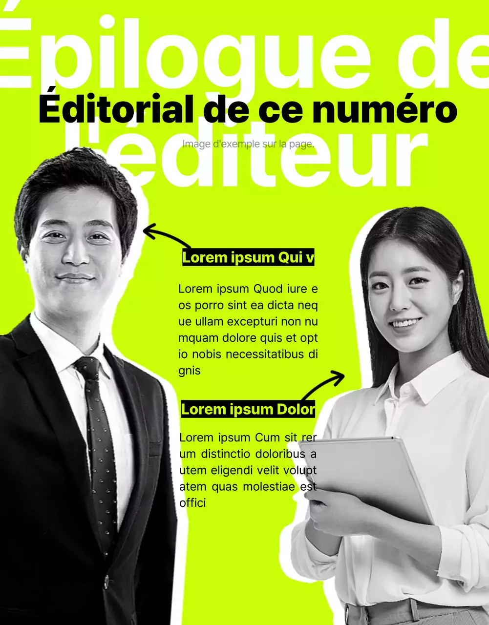 Une lettre d'information interne au webzine très tendance avec des accents vert lime