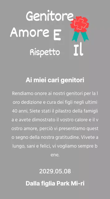 Calligrafia per la festa della mamma con illustrazione di garofano rosso