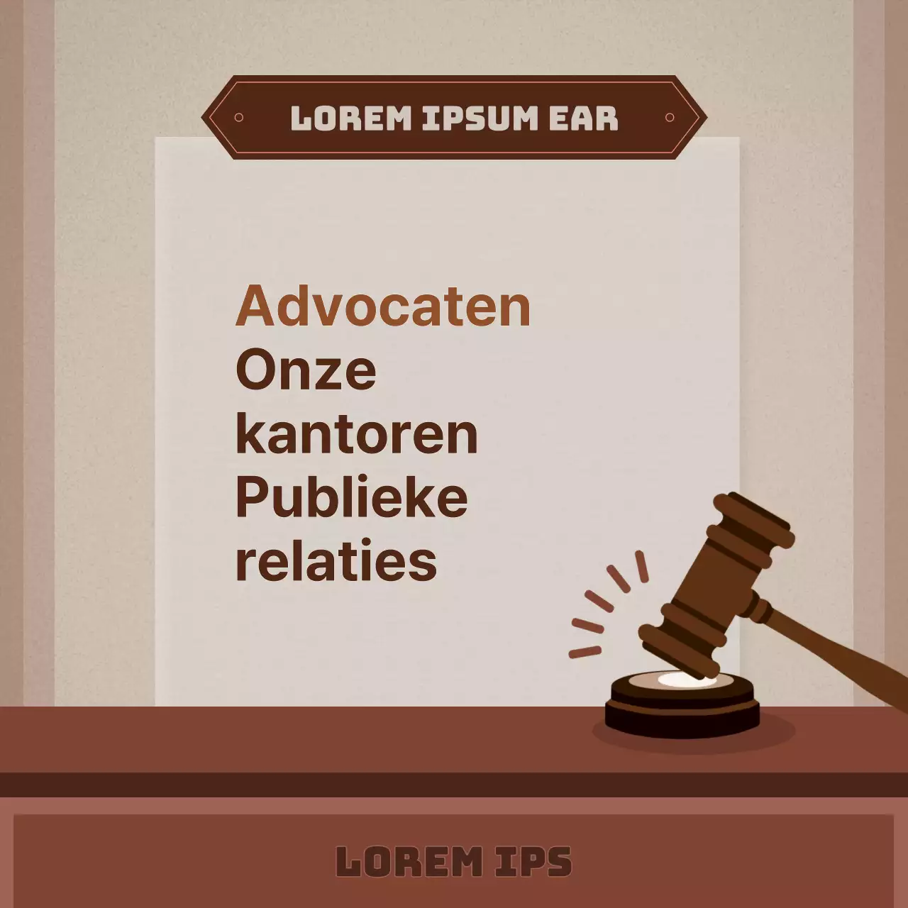 Een eenvoudig advocatenkantoor in beige en bruin promoten