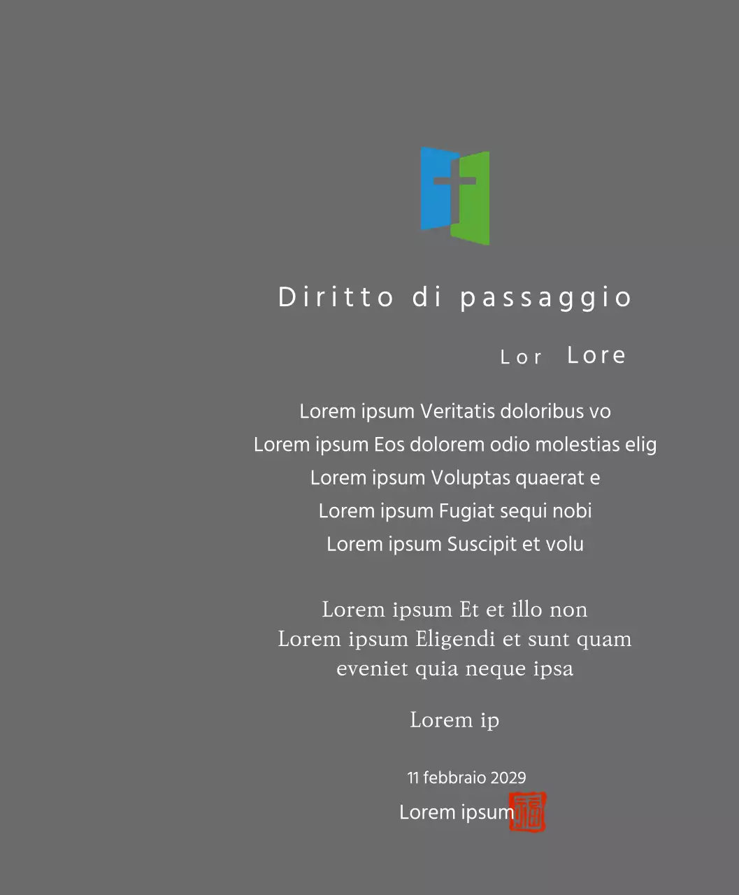 Concetto di targa con logo della chiesa