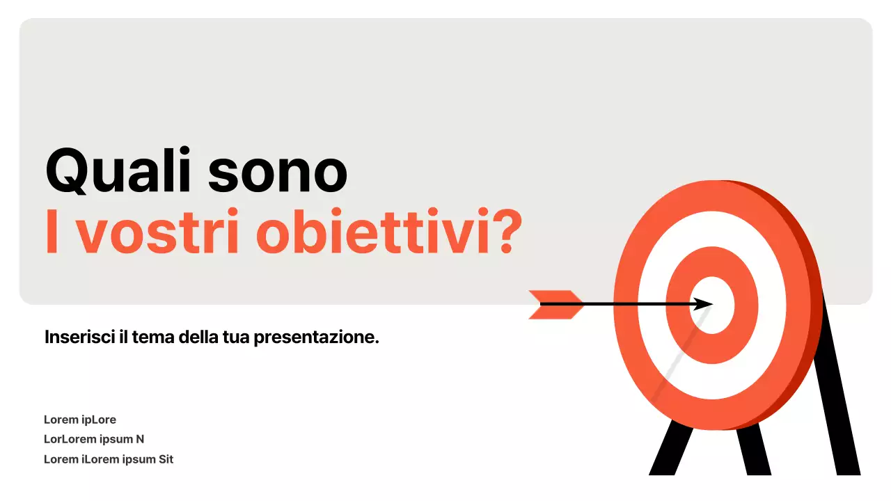 Un semplice planner arancione e grigio per la definizione degli obiettivi
