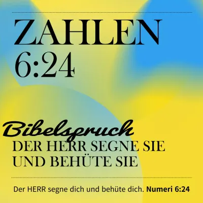 Einfache christliche Bibelvers Post in gelb und hellblau