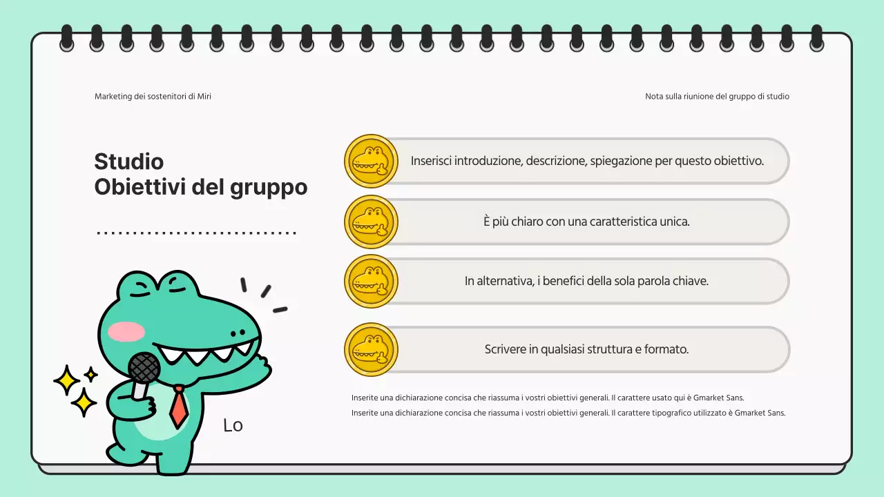 Presentazione di riunione di studio minimalista in menta e nero