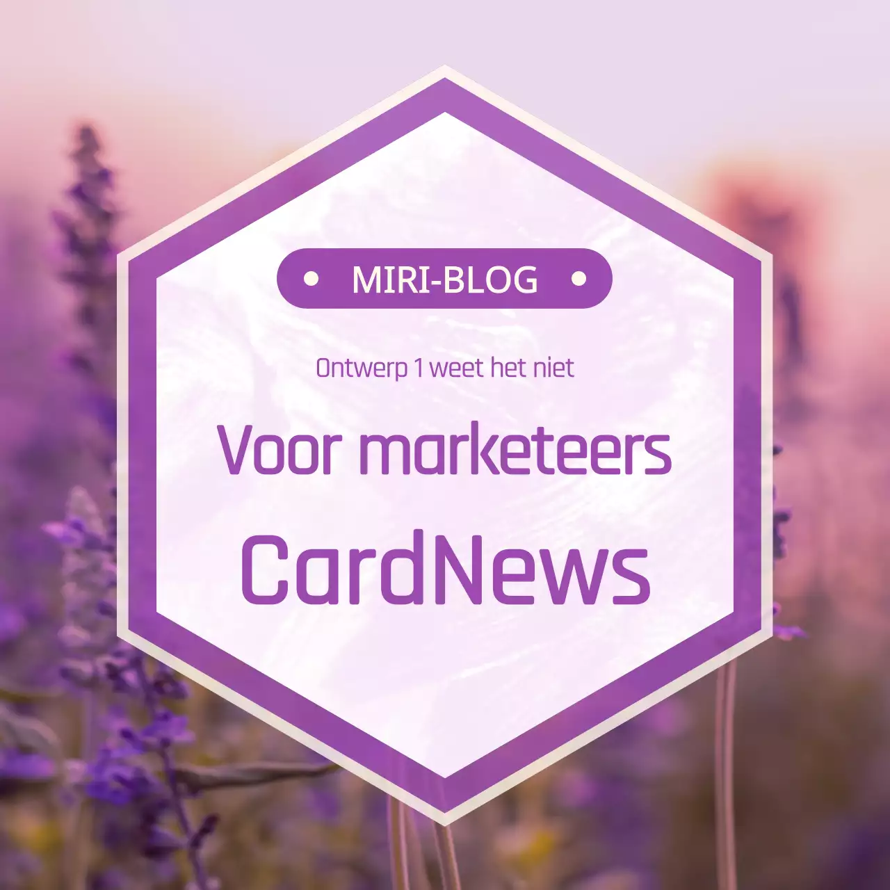 Een minimalistische marketingpost in paars