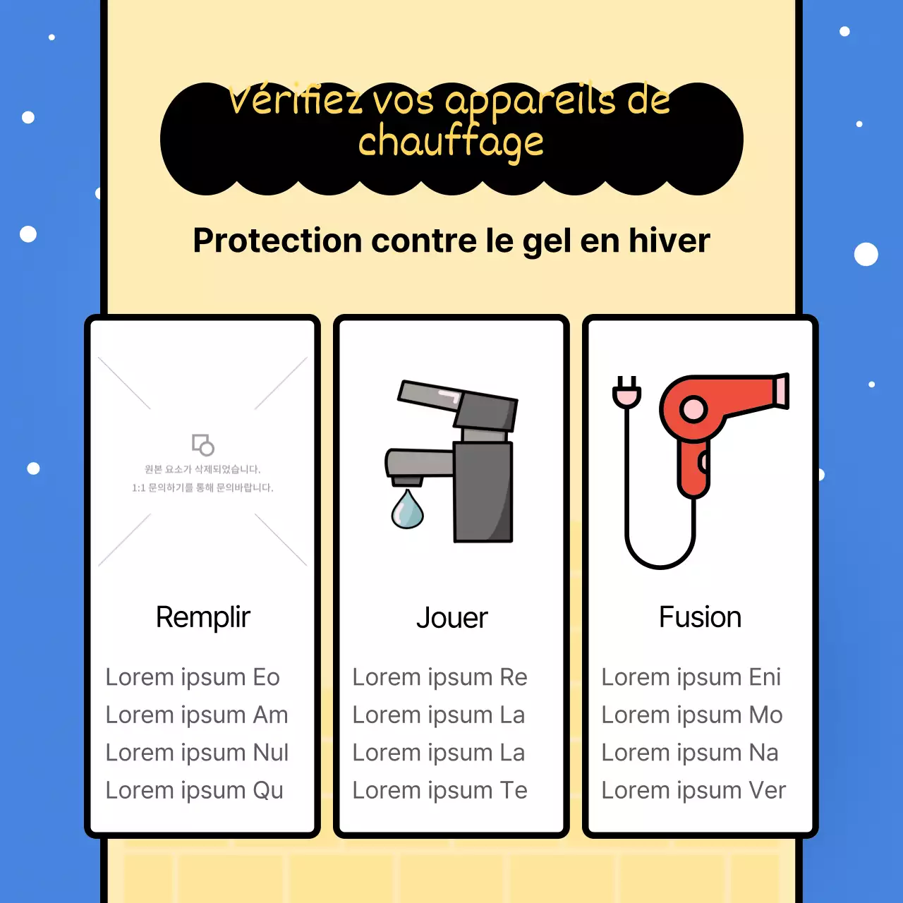 Un guide d'hivernage tendance sur fond bleu