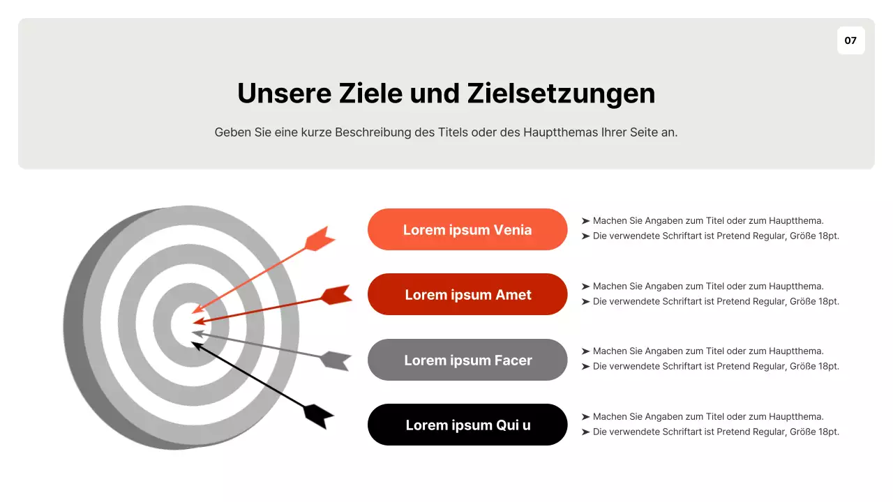 Ein einfacher, orange-grauer Zielsetzungsplaner