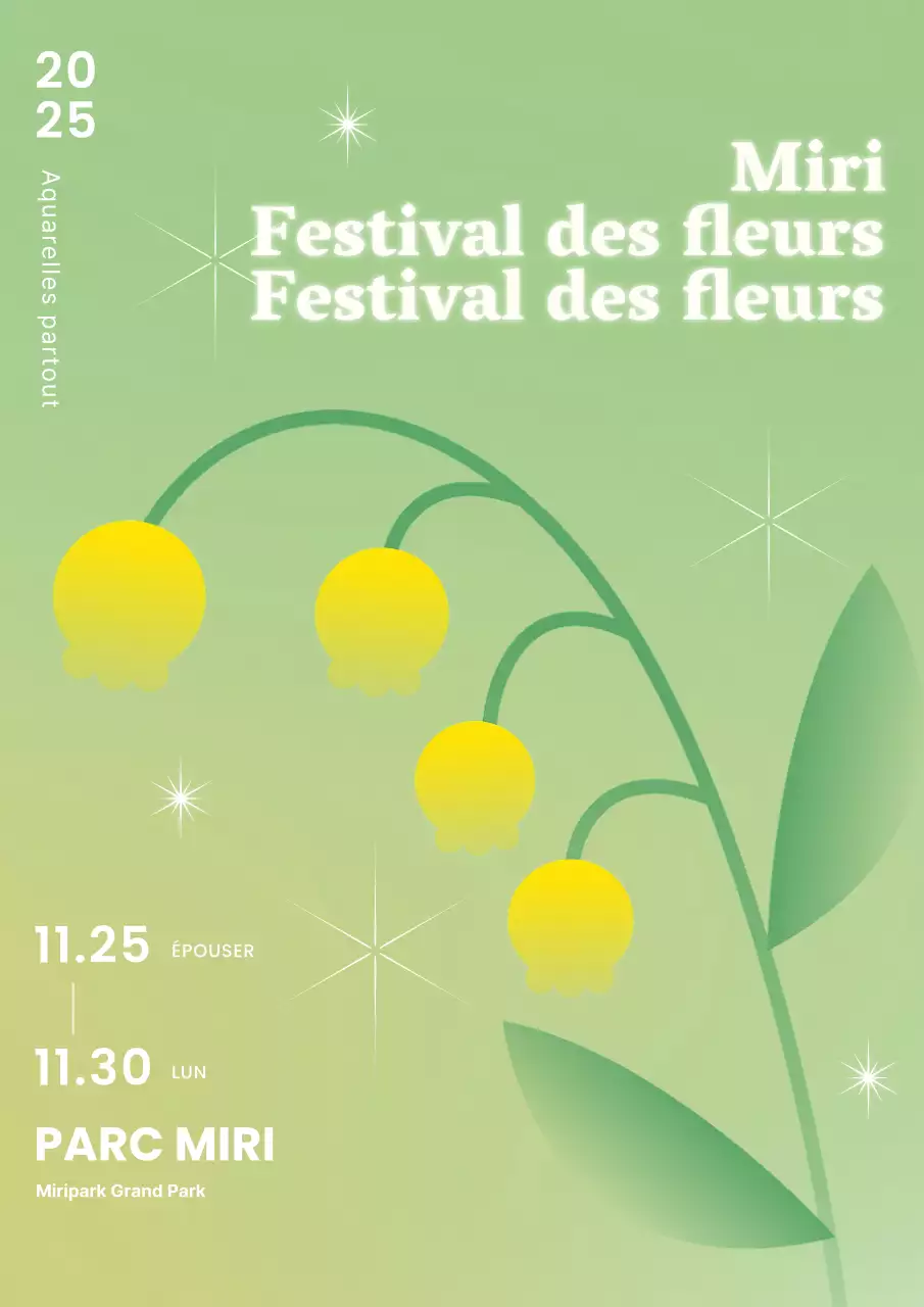 Promouvoir le festival des jolies fleurs d'un vert éclatant
