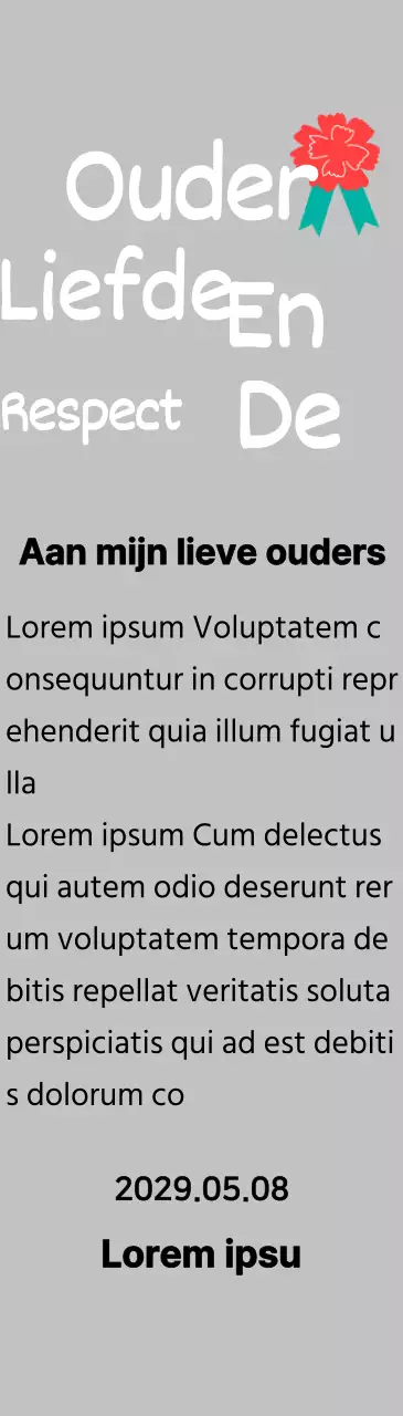 Moederdag kalligrafie met rode anjer illustratie