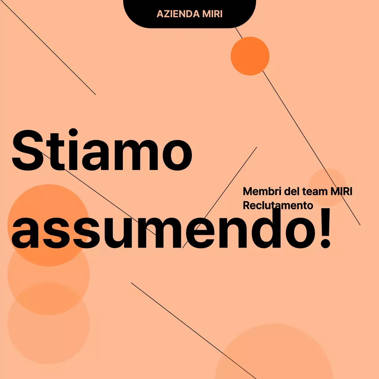 Una semplice scheda di reclutamento arancione e neraNews