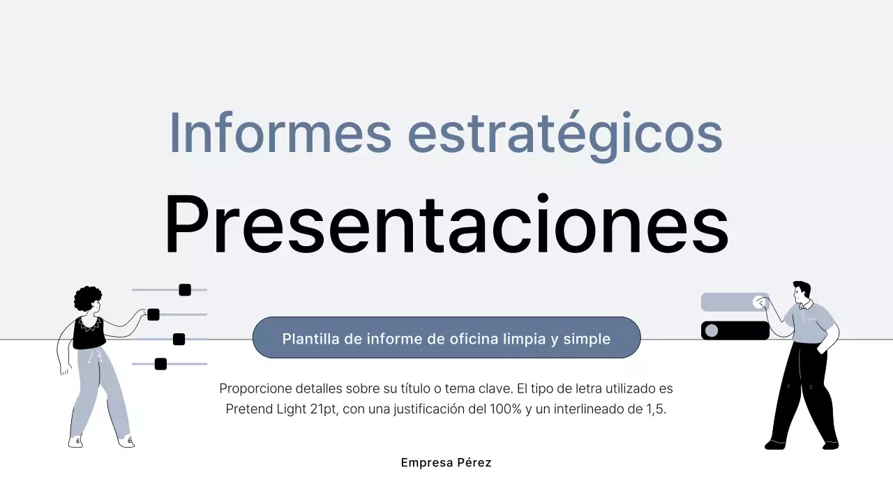 Informes empresariales sencillos en gris y negro