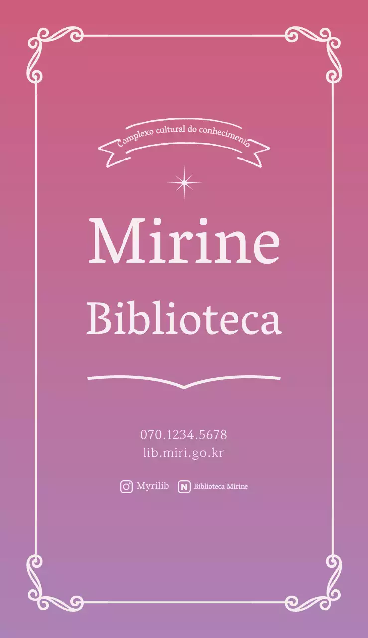 Promover uma biblioteca simples e clássica em cor-de-rosa