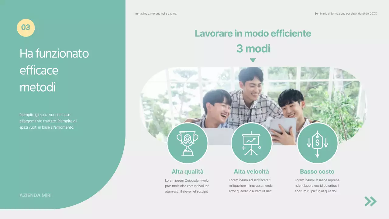 Materiale di formazione verde e semplice per il seminario di onboarding dei nuovi assunti