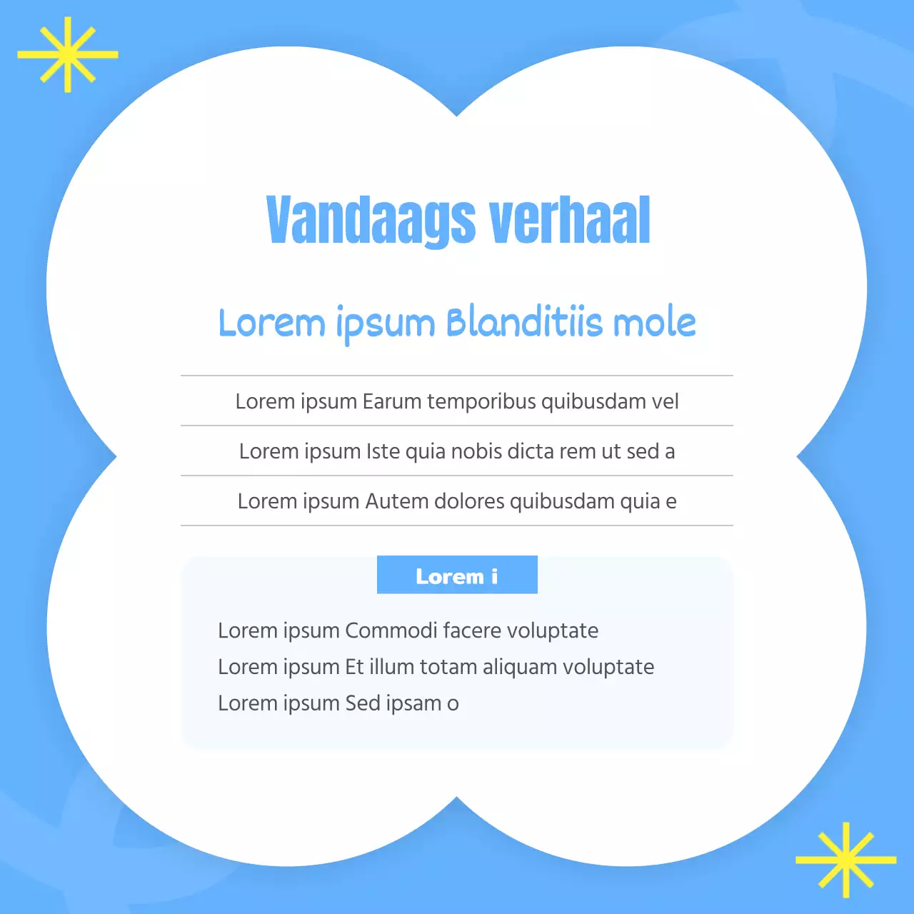 Een kitscherige lichtblauwe en gele adviesgids