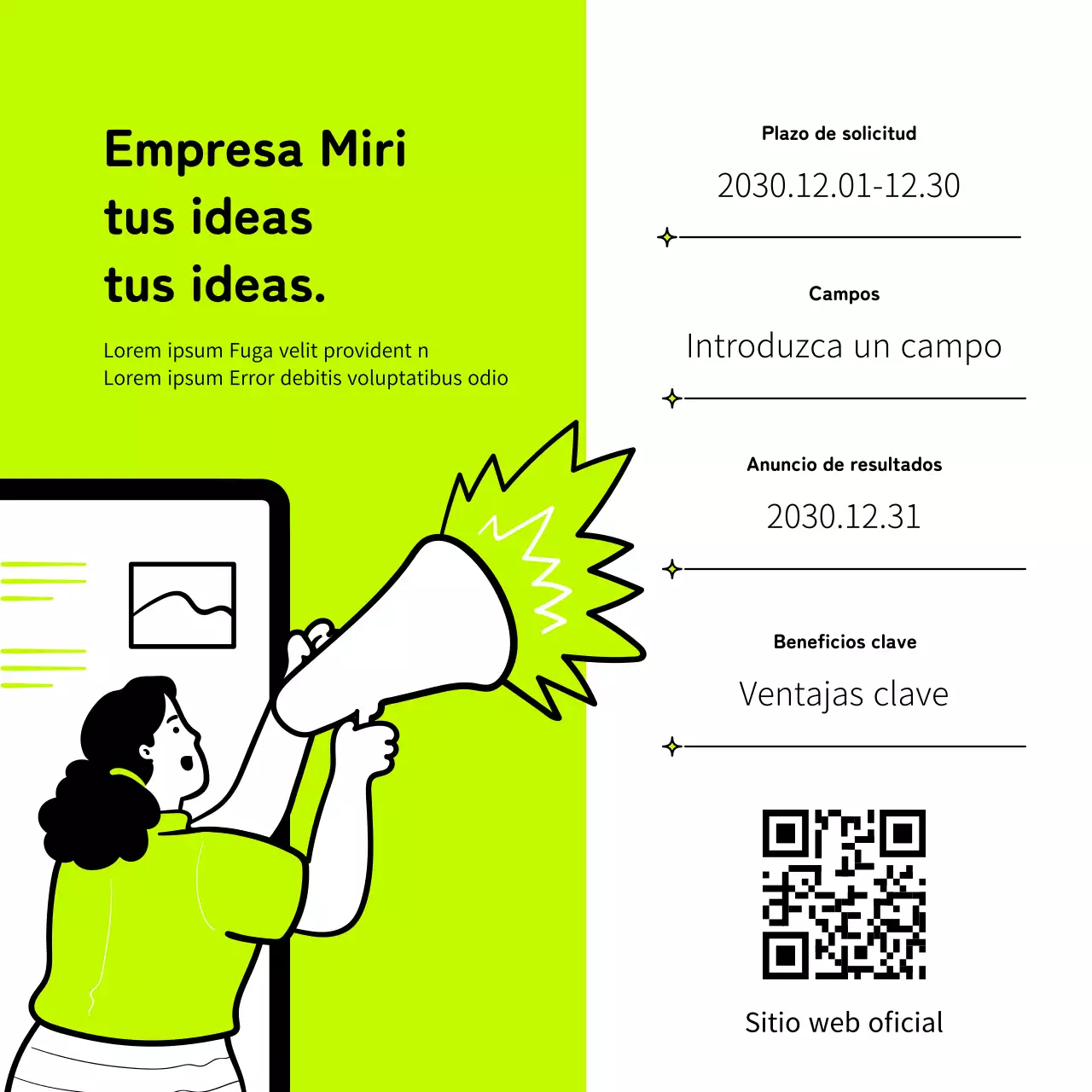 Promocione un concurso de emprendimiento interno con un look pop art rosa y neón