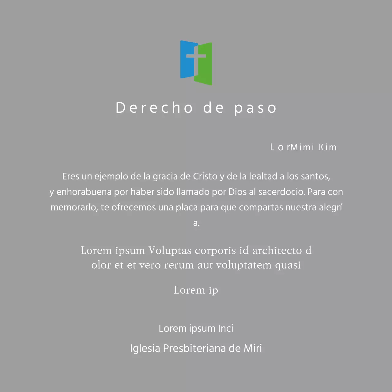 Concepto de placa con logotipo de iglesia