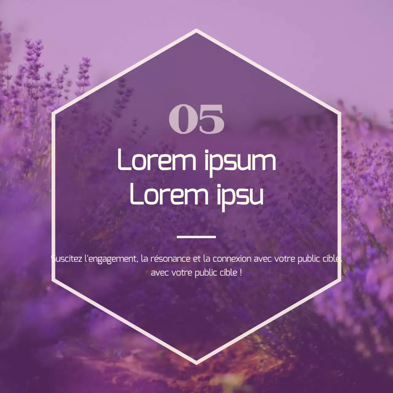 Un post marketing minimaliste en violet