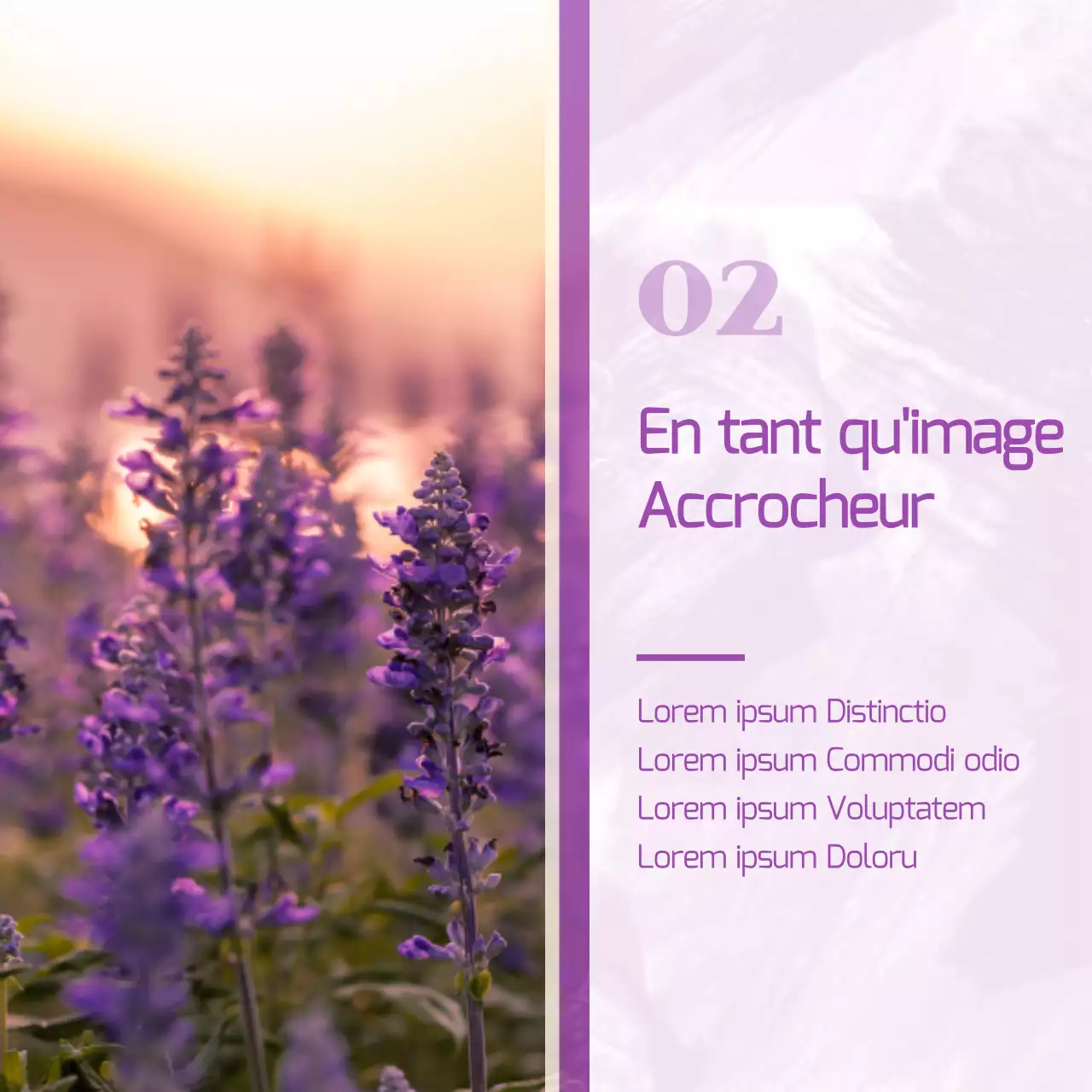 Un post marketing minimaliste en violet