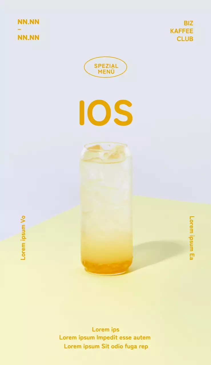 Menübeschilderung mit gelbem Hintergrund und hervorgehobenen Fotos und Texten in der Gebrauchsanweisung