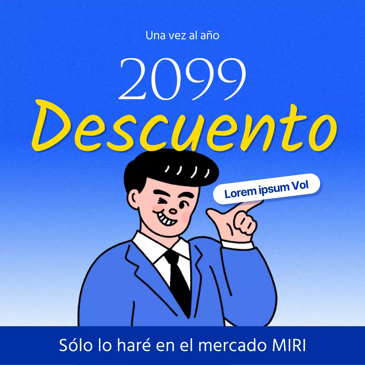 Promover una parodia de los anuncios de descuentos azules y amarillos