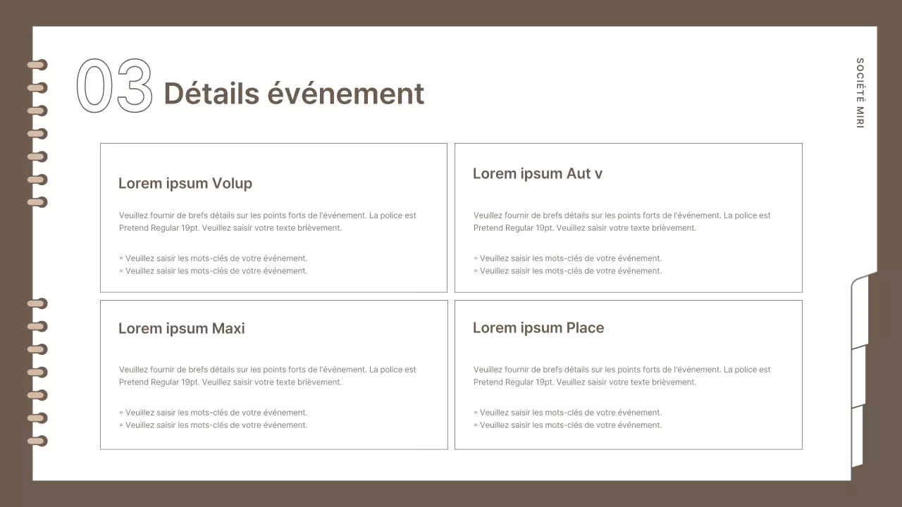 Planificateur d'événements simple et de marque, en marron