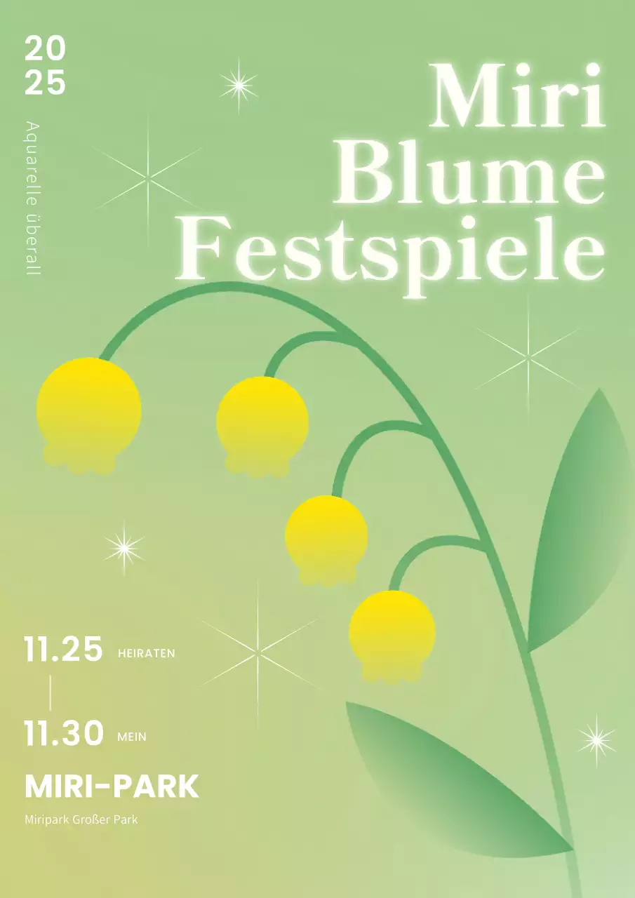 Förderung des Festes der schönen, leuchtend grünen Blumen