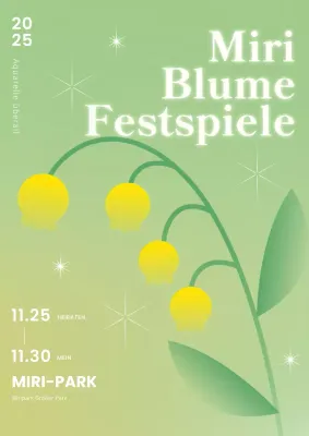 Förderung des Festes der schönen, leuchtend grünen Blumen