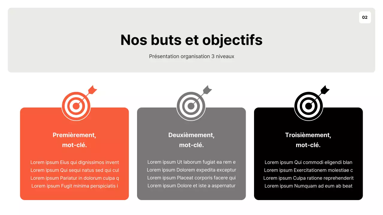 Un planificateur d'objectifs simple, orange et gris
