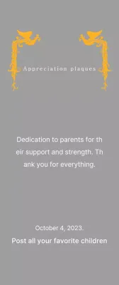 Mother's Day themed thank you plaque with a phoenix illustration