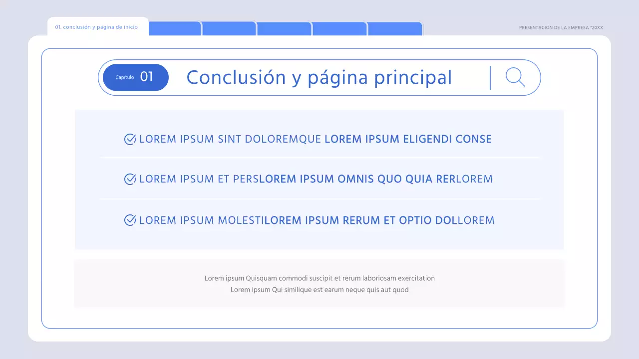 Un informe de mercado minimalista en azul claro